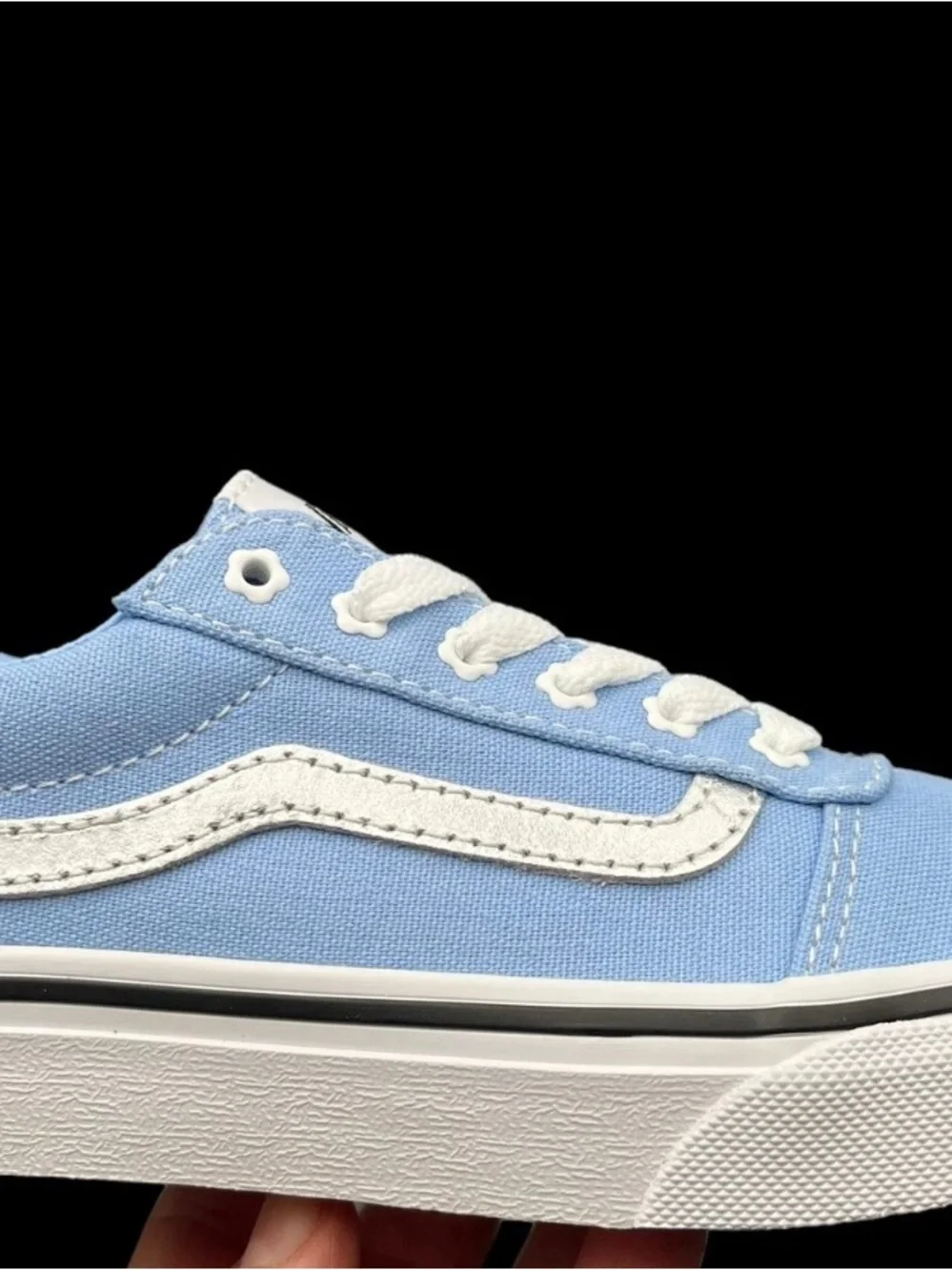 Vans Kids Girl Light Blue Old Skool Lace-Up Sneakers - Picture 2 of 5